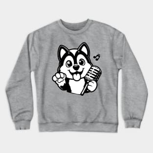 Husky Dog Singing Crewneck Sweatshirt